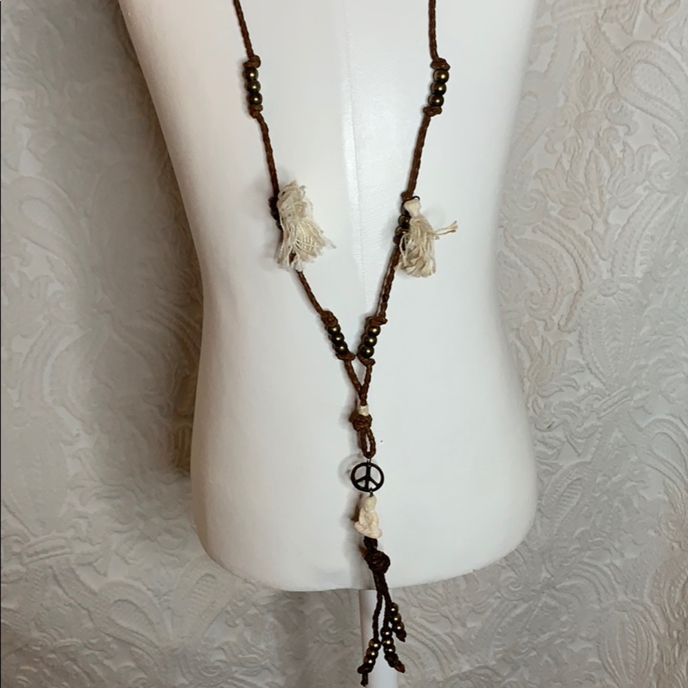 Long boho necklace with Buddha